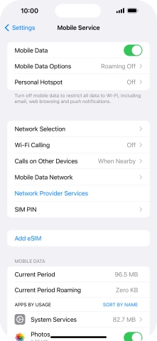 Press Network Selection.
