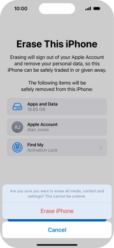 Press Erase iPhone.