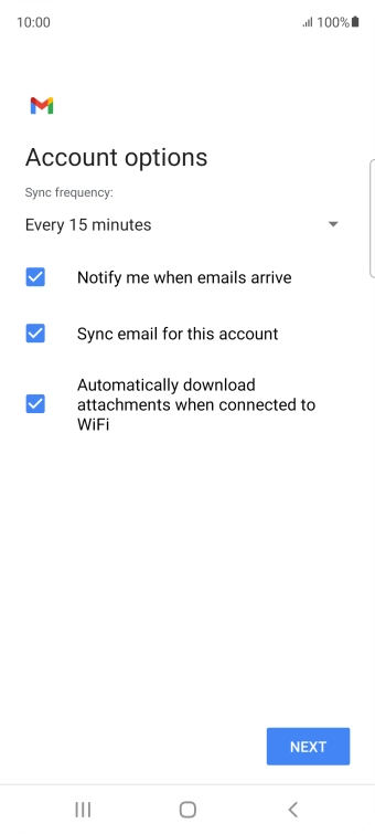 If this screen is displayed, you email account has been recognised and set up automatically. Follow the instructions on the screen to key in more information and finish setting up your phone. If this screen is displayed, you email account has been recognised and set up automatically. Follow the instructions on the screen to key in more information and finish setting up your phone.