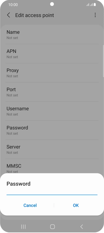 Key in password and press OK. Key in password and press OK.