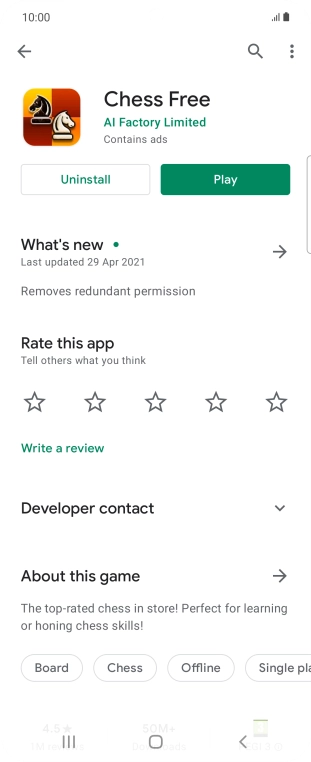 Press Uninstall.