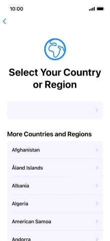 Press the required country or area.