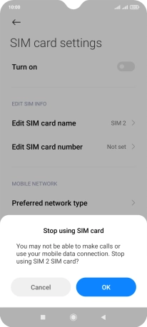 If you turn off the function, press OK.