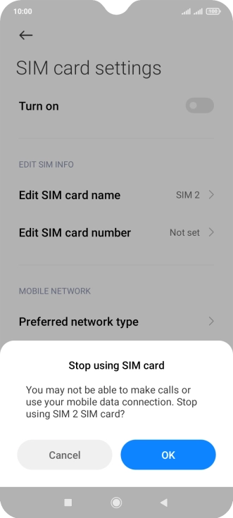 If you turn off the function, press OK.