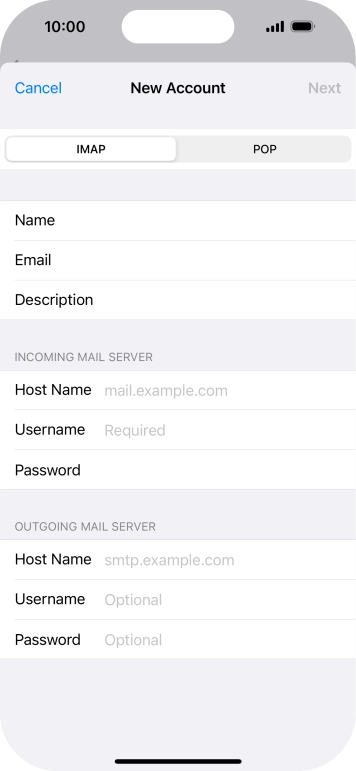 Press IMAP. Press IMAP.