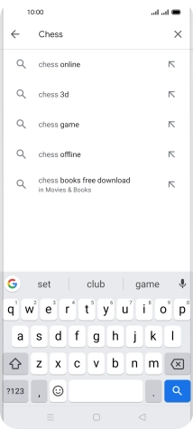 Key in the name or subject of the required app and press the search icon.