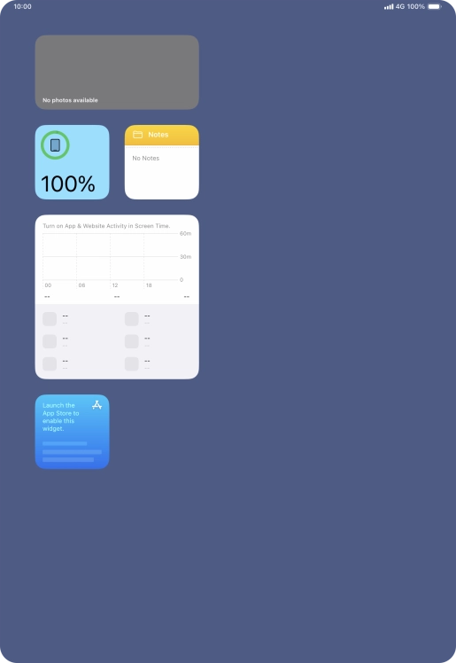 Press and hold the required widget until a pop-up menu is displayed. Press and hold the required widget until a pop-up menu is displayed.