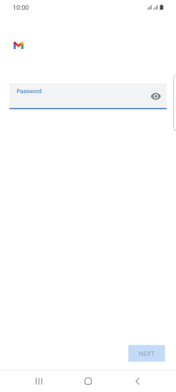 Press the field below 'Password' and key in the password for your email account. Press the field below 'Password' and key in the password for your email account.