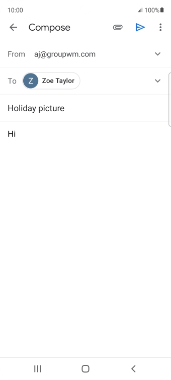 Press the attachment icon. Press the attachment icon.