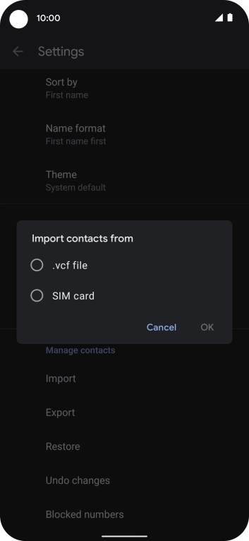 Press SIM card.