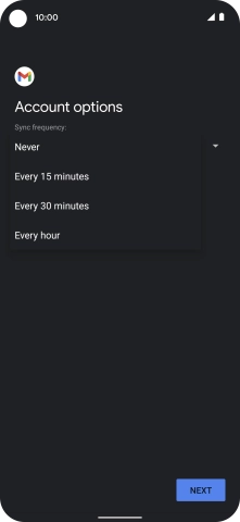 Press the required setting.
