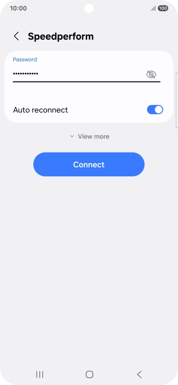 Key in the password for the Wi-Fi network and press Connect.