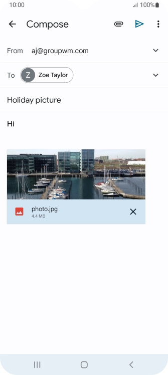 Press the send icon when you've finished your email. Press the send icon when you've finished your email.
