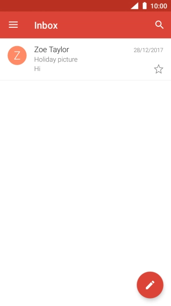 Press the new email icon. Press the new email icon.