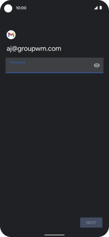 Press the field below 'Password' and key in the password for your email account.