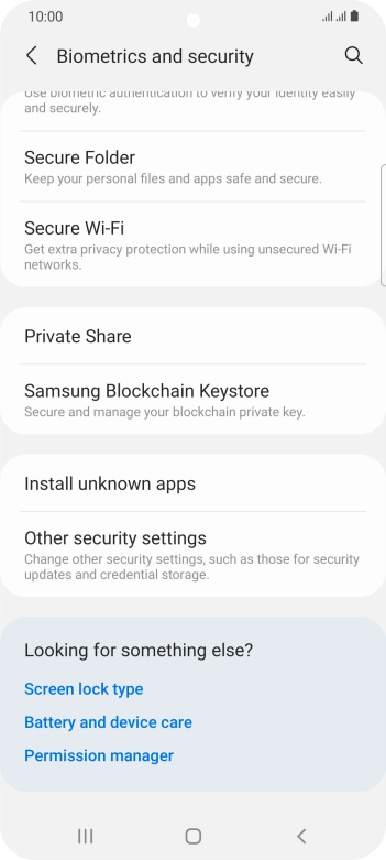 Press Other security settings.