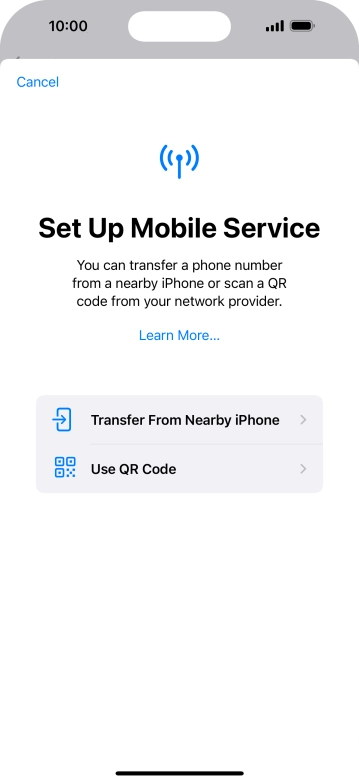 Press Use QR Code.
