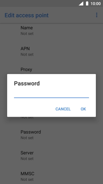 Key in password and press OK. Key in password and press OK.