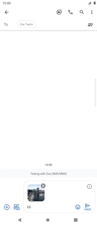 Press the send icon when you've finished your picture message. Press the send icon when you've finished your picture message.