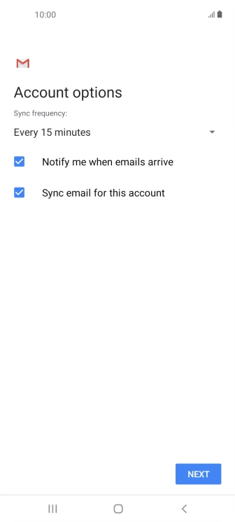 Press the drop down list below 'Sync frequency:'. Press the drop down list below 'Sync frequency:'.