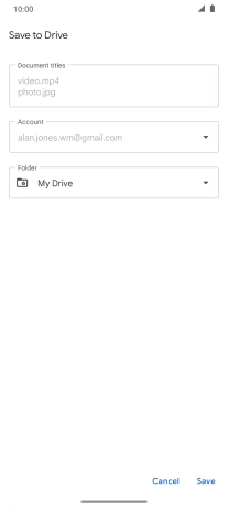 Press the field below 'Folder' and go to the required folder.