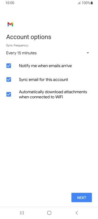 If this screen is displayed, you email account has been recognised and set up automatically. Follow the instructions on the screen to key in more information and finish setting up your phone. If this screen is displayed, you email account has been recognised and set up automatically. Follow the instructions on the screen to key in more information and finish setting up your phone.