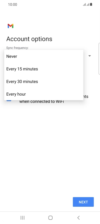 Press the required setting. Press the required setting.