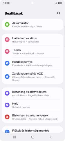 Válaszd a Zárolt képernyő és AOD lehetőséget.
