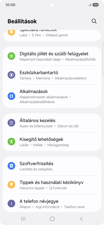 Válaszd az Általános kezelés lehetőséget.