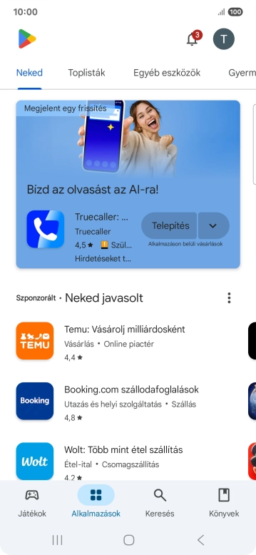 Válaszd a Keresés lehetőséget.