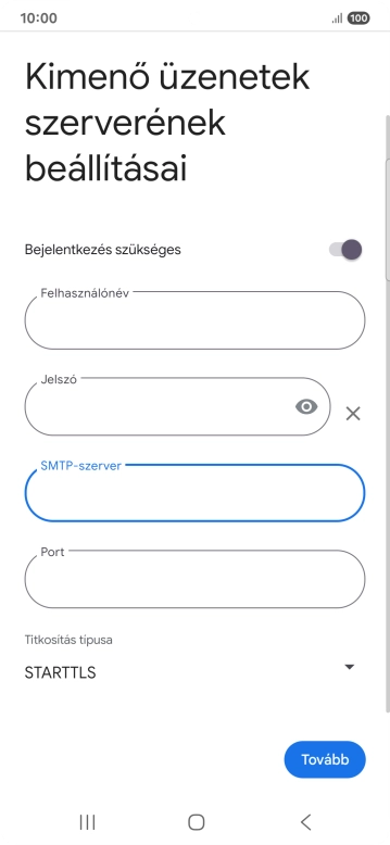 Kattints a „Port” alatti mezőre, és írd be a következőt: 587.