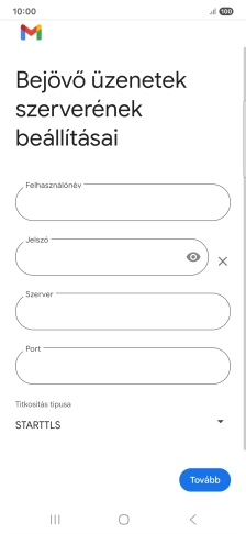 Kattints a „Felhasználónév” alatti mezőre, és írd be az e-mail-fiókodhoz tartozó felhasználónevet.