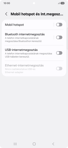 Válaszd a Mobil hotspot lehetőséget.