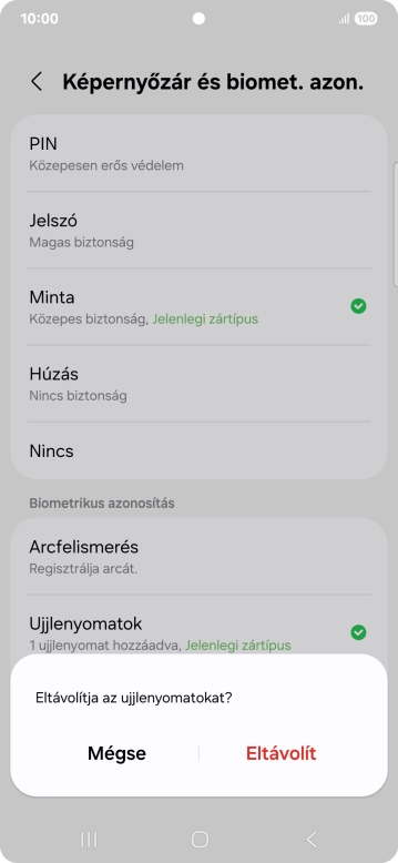 Válaszd az Eltávolít lehetőséget.
