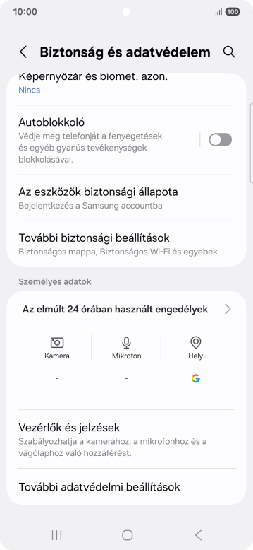 Válaszd a További biztonsági beállítások lehetőséget.