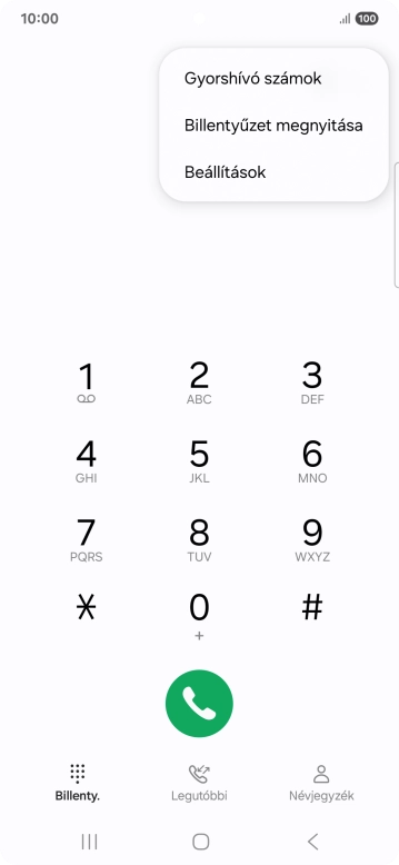 Válaszd a Beállítások lehetőséget.