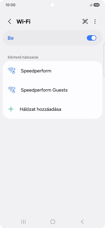 Válaszd ki a kívánt Wi-Fi hálózatot.