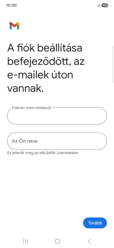 Kattints a „Fióknév (nem kötelező)” alatti mezőre, és írd be az e-mail-fiók kívánt nevét.
