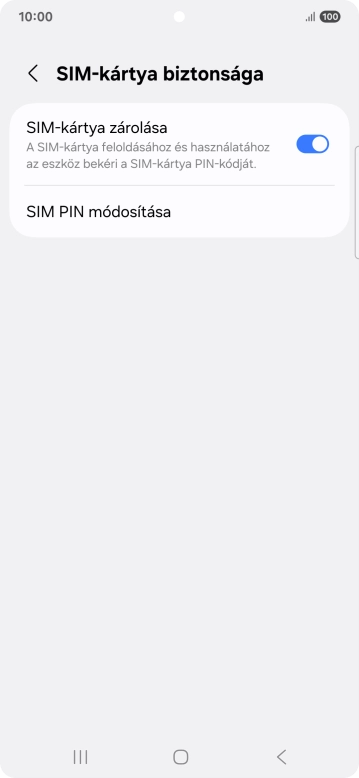 Kattints a „SIM-kártya zárolása” melletti csúszkára a funkció be- vagy kikapcsolásához.