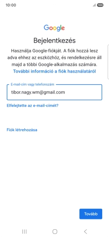 Válaszd a Tovább lehetőséget.