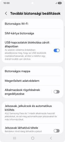 Válaszd a SIM-kártya biztonsága lehetőséget.