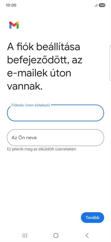 Kattints Az Ön neve mezőre, és írd be a kívánt küldőnevet.