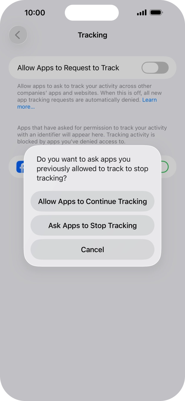 If you turn off the function, press the required setting.