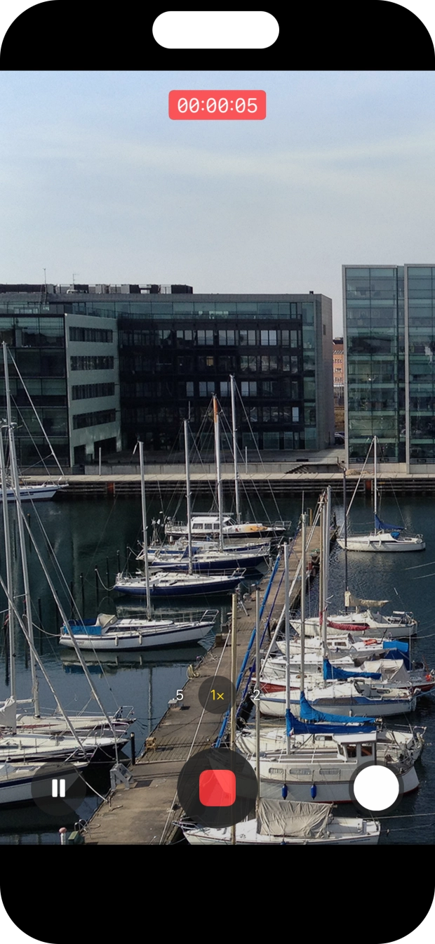 Press the stop icon to stop the recording.