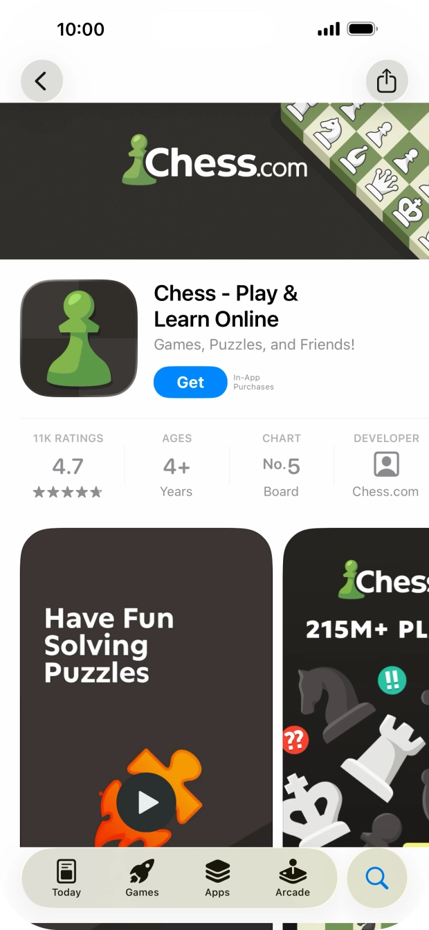 Press Get and follow the instructions on the screen to install the app.
