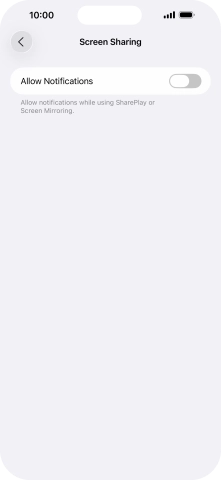 Press the indicator next to 'Allow Notifications' to turn the function on or off. Press the indicator next to 'Allow Notifications' to turn the function on or off.