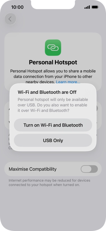 If WiFi is turned off, press Turn on Wi-Fi and Bluetooth.