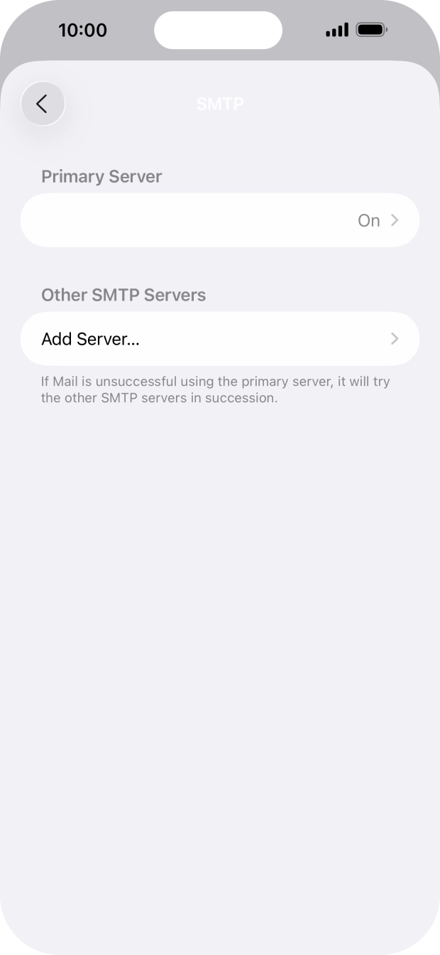 Press the field below 'Primary Server'. Press the field below 'Primary Server'.
