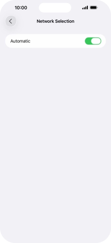 Press the indicator next to 'Automatic' to turn automatic network selection on or off.