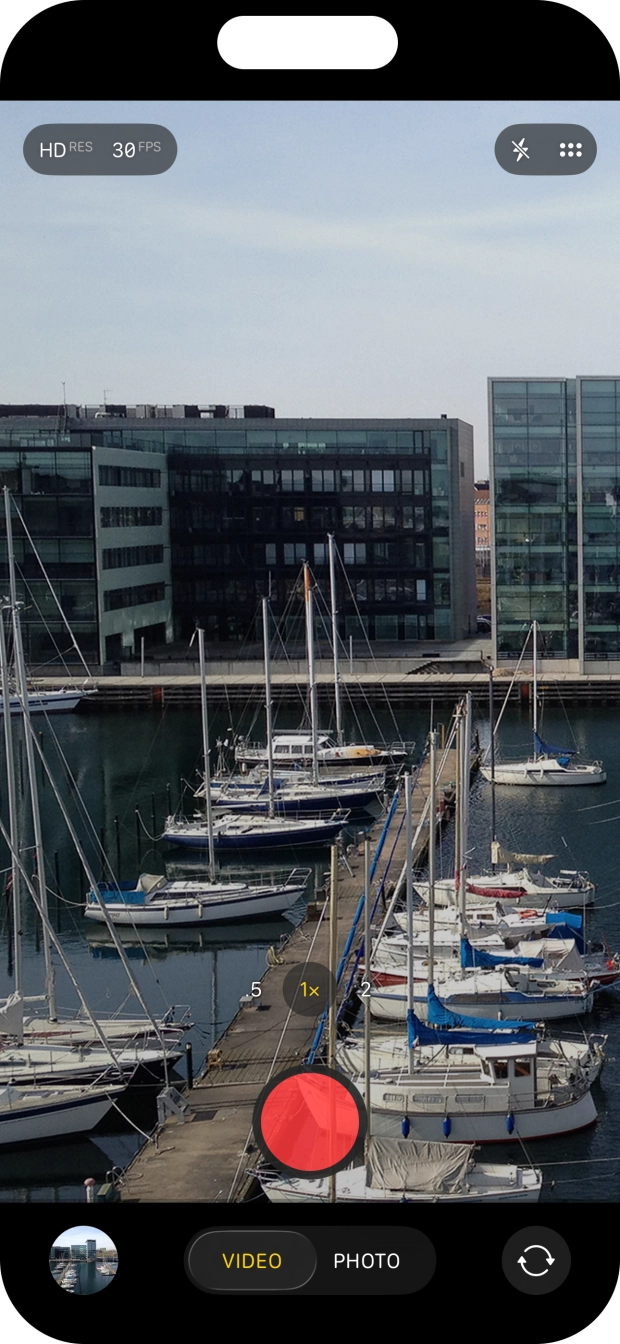 Press the record icon to start recording.